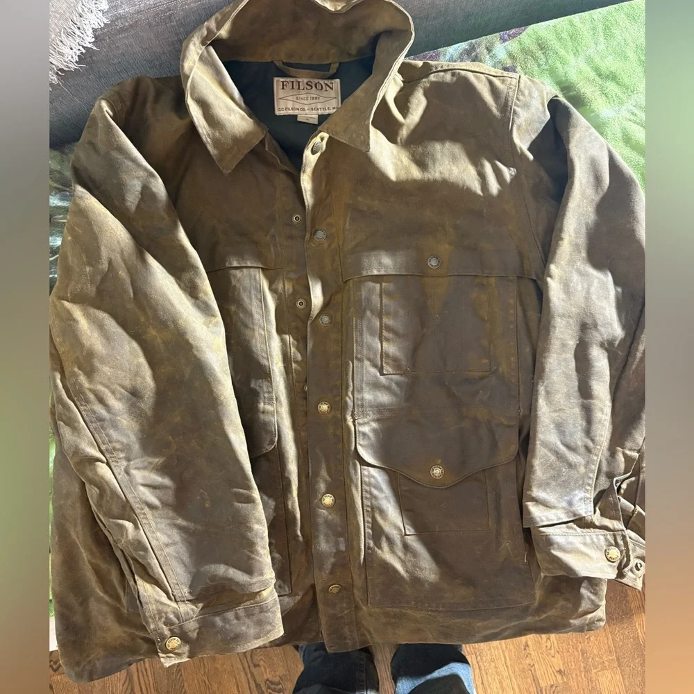 Filson Tan lined Cruiser waxed jacket size XL - Picture 1 of 7